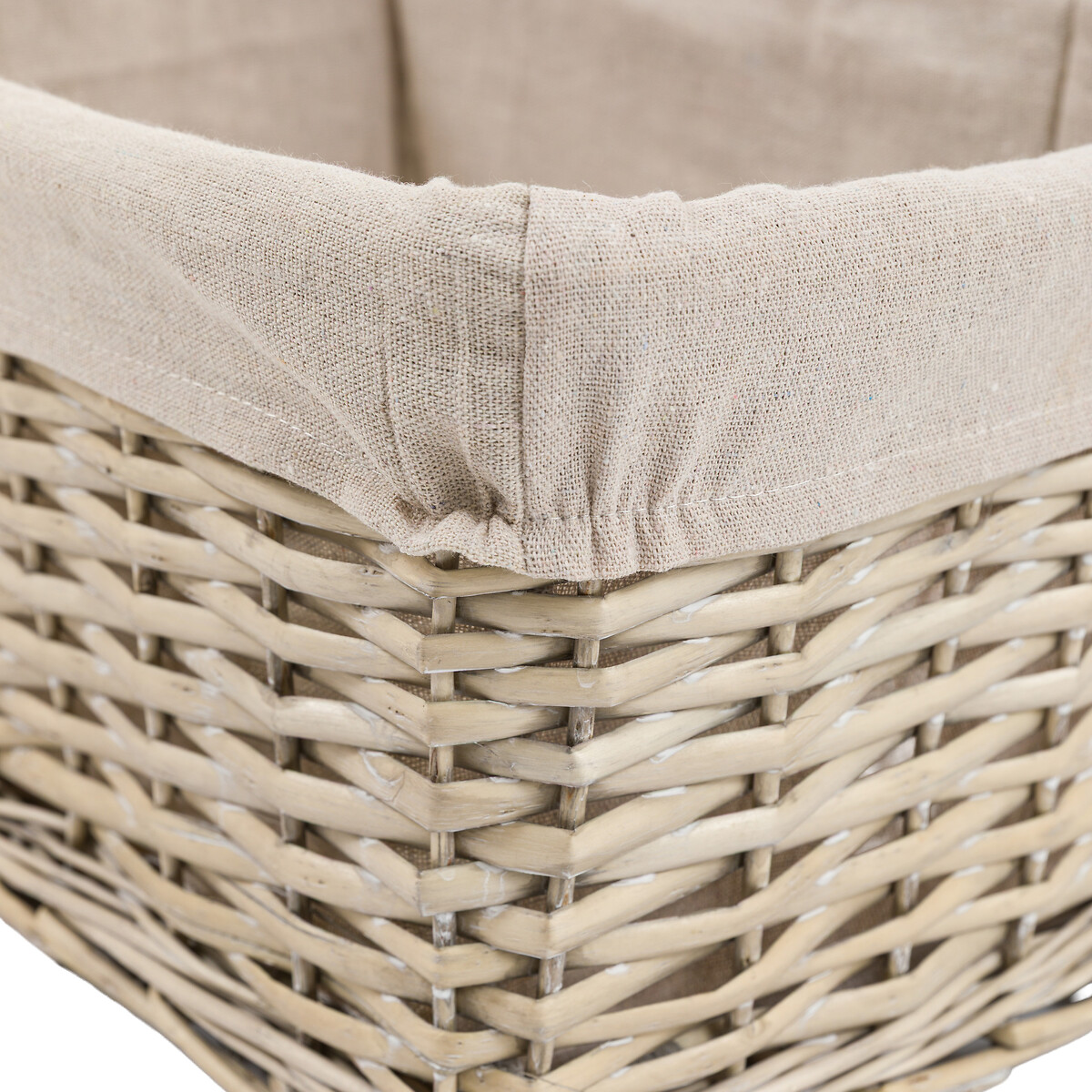 Set of 2 Sylva Square Lined Baskets in Grey brown , ÉDITÉ