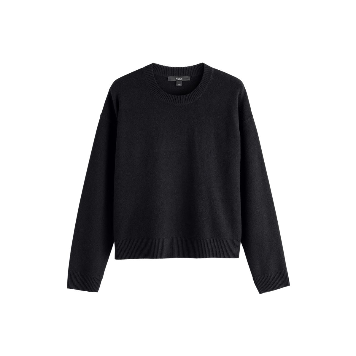 Pull ras du cou ultra-doux à manches longues noir, NEXT