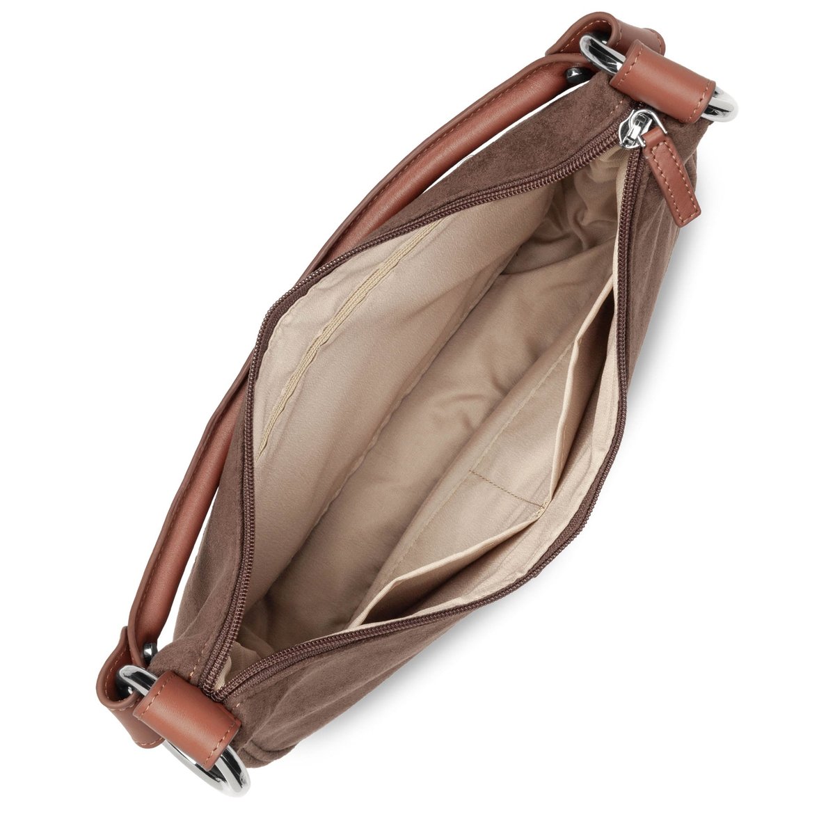 Sac à main HANDLE SUÉDINE marron, SEQUOIA