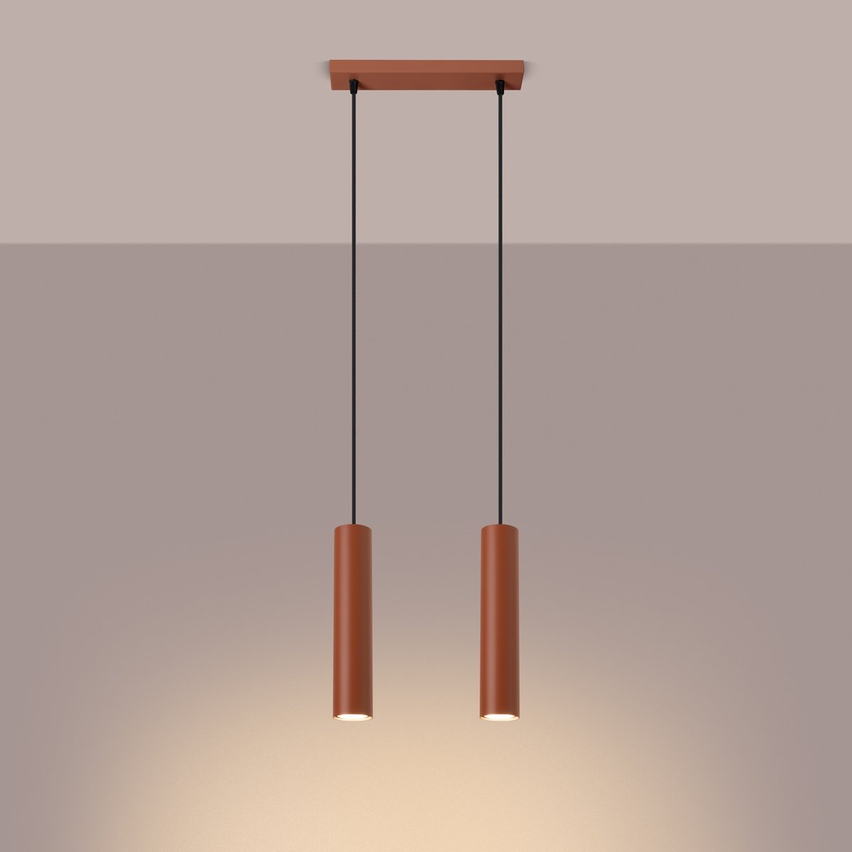 Suspension Acier Ocre Rouge GU10 2 Lagos rouge, EDEN