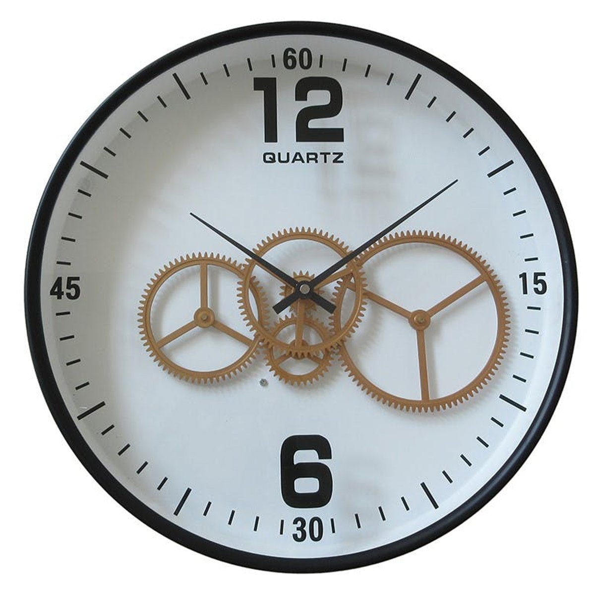 Horloge engrenages or fond blanc blanc, PIER IMPORT