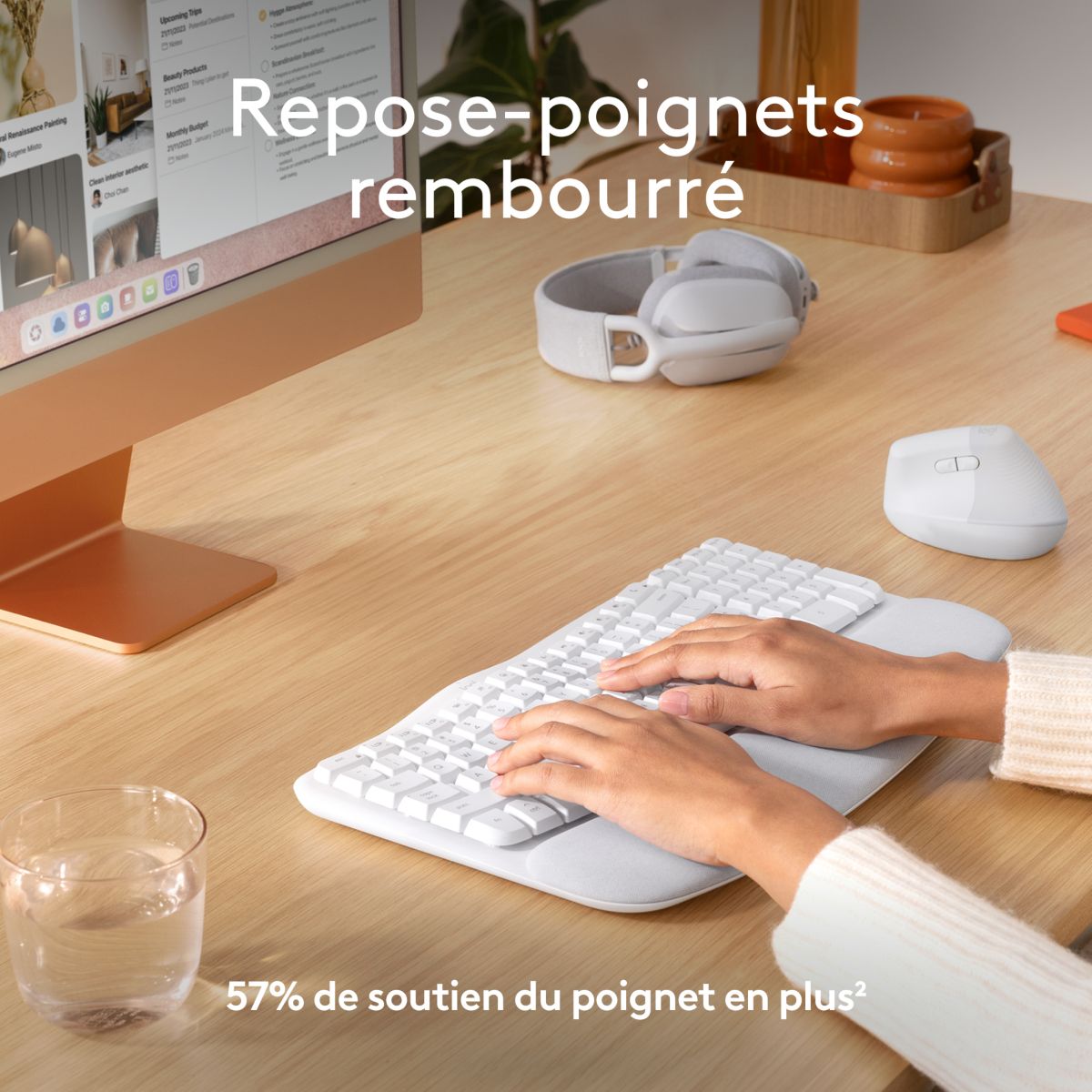Clavier sans fil Wave Keys for Mac ergonomique couleur unique, LOGITECH