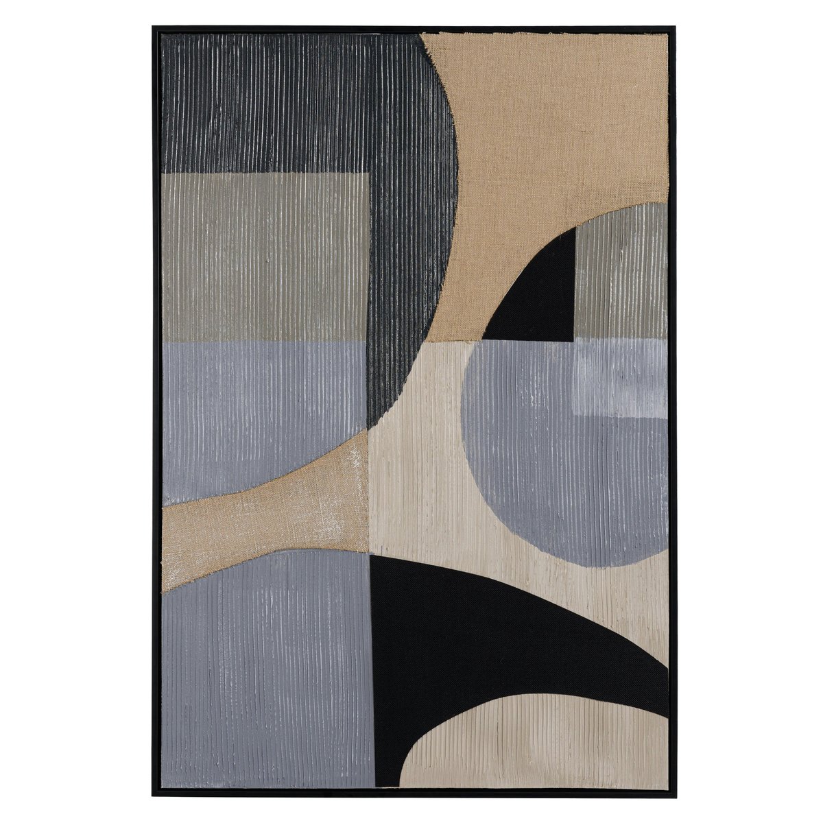 Tableau design formes géométriques superposées 83 x 123 cm beige, PIER IMPORT
