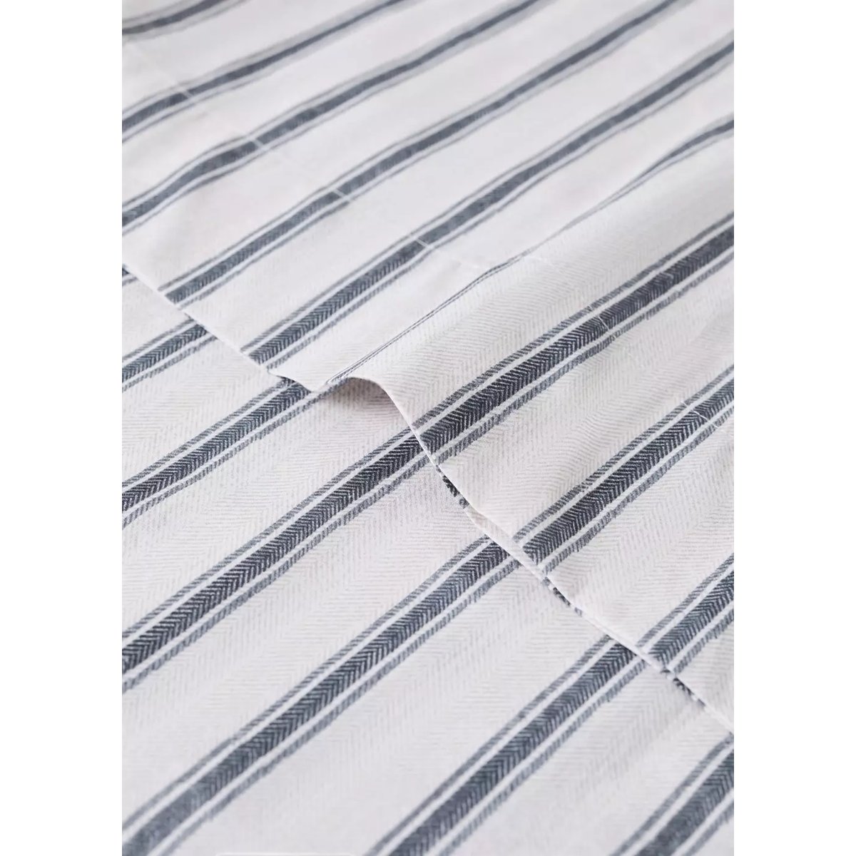 Taie d'oreiller percale de coton 200 fils imprimé rayures 45x110 cm écru, MANGO HOME