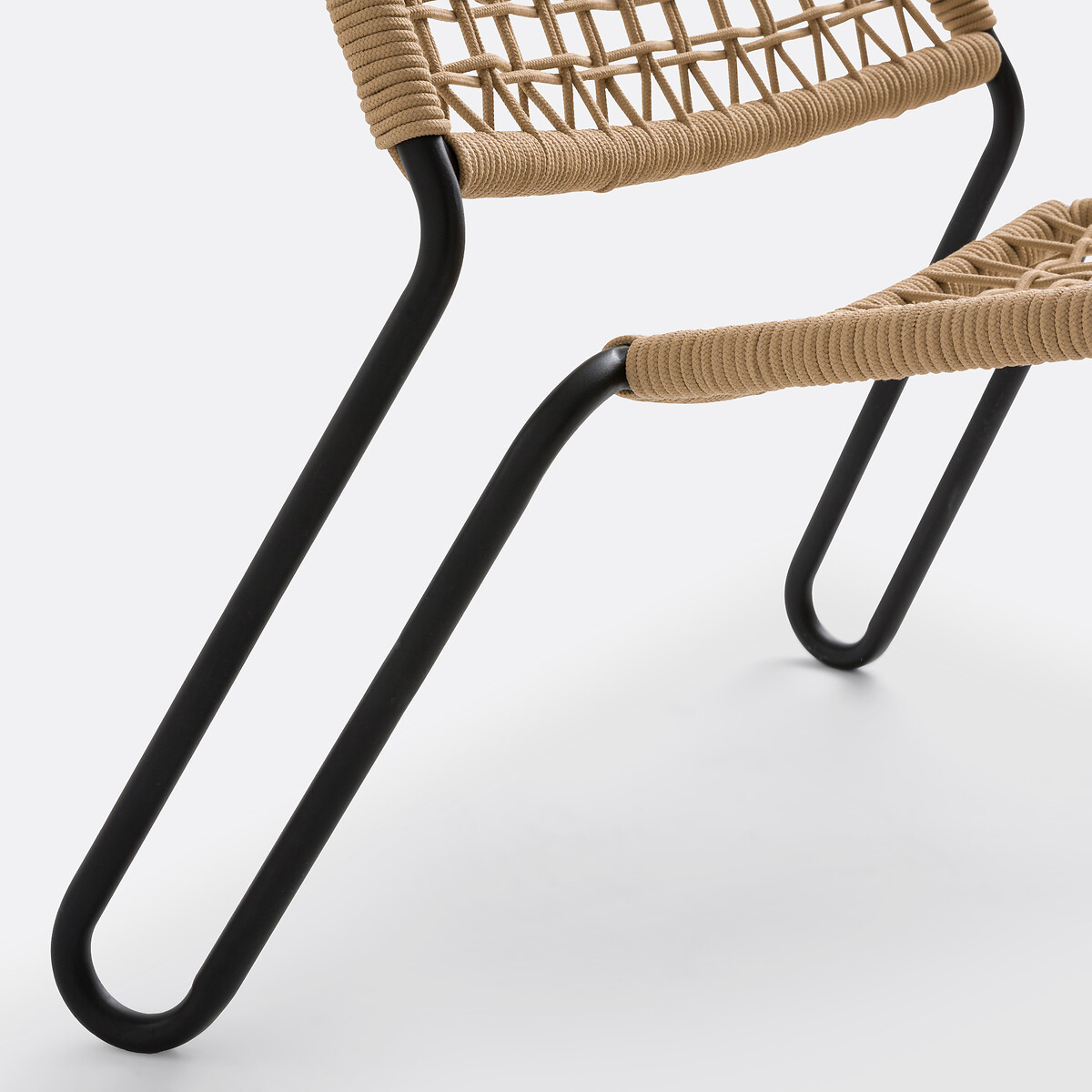 Fauteuil de jardin bas en corde tressée, Masix naturel/noir, LA REDOUTE INTERIEURS