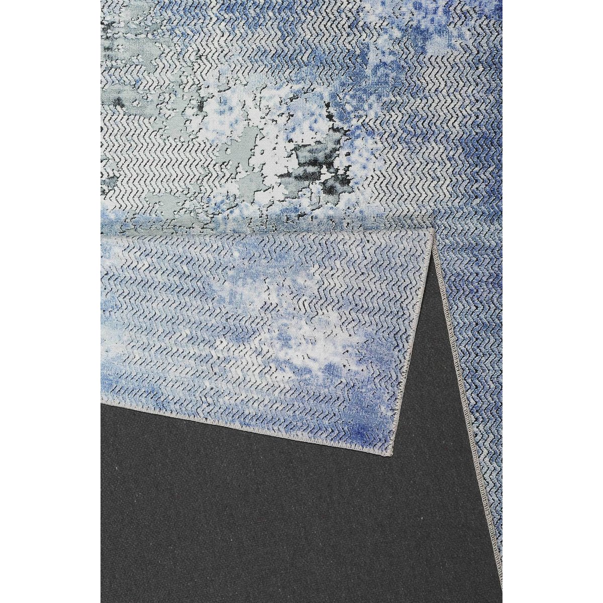 Tapis plat inspiration vintage , RADIATE gris et bleu, WECON HOME