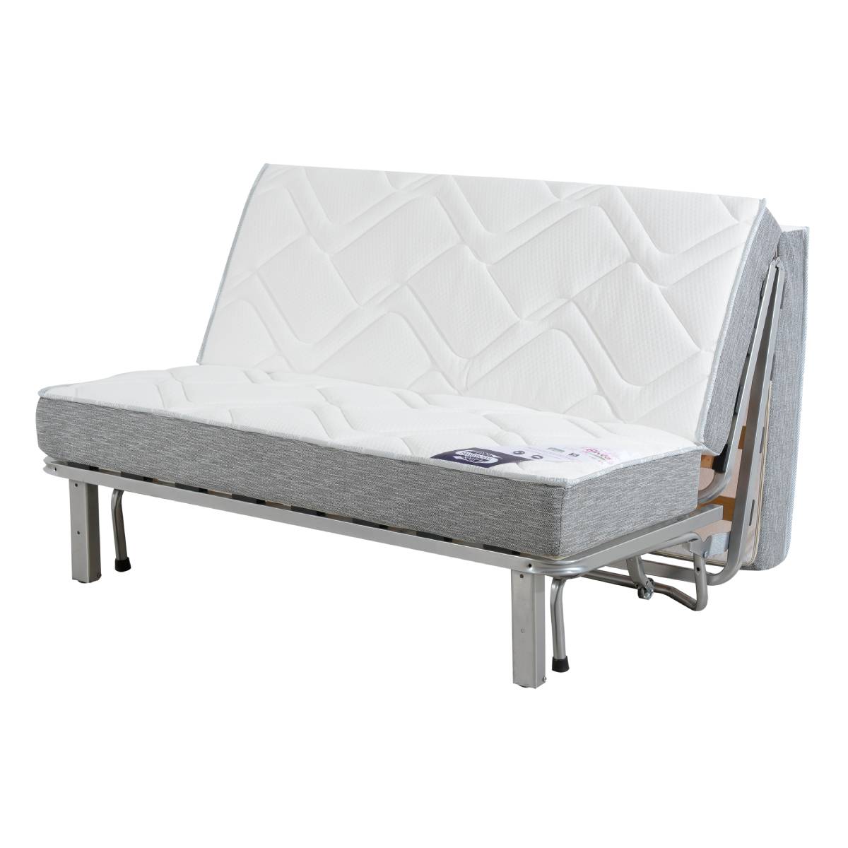 Banquette BZ WASHINGTON 140 x 190, matelas Simmons, angel noir gris fonce, RELAXIMA