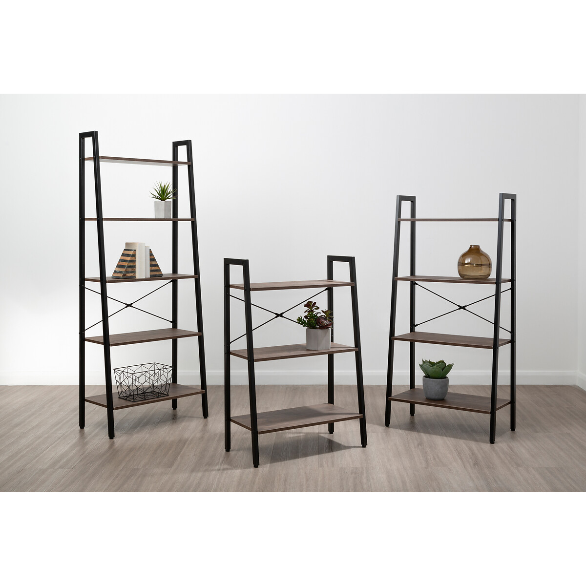 Harlan 3-Tier Ladder Shelf brown , SO'HOME