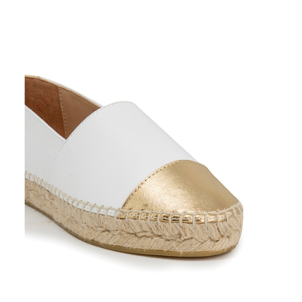 Espadrille IZIA blanc et or, FINSBURY