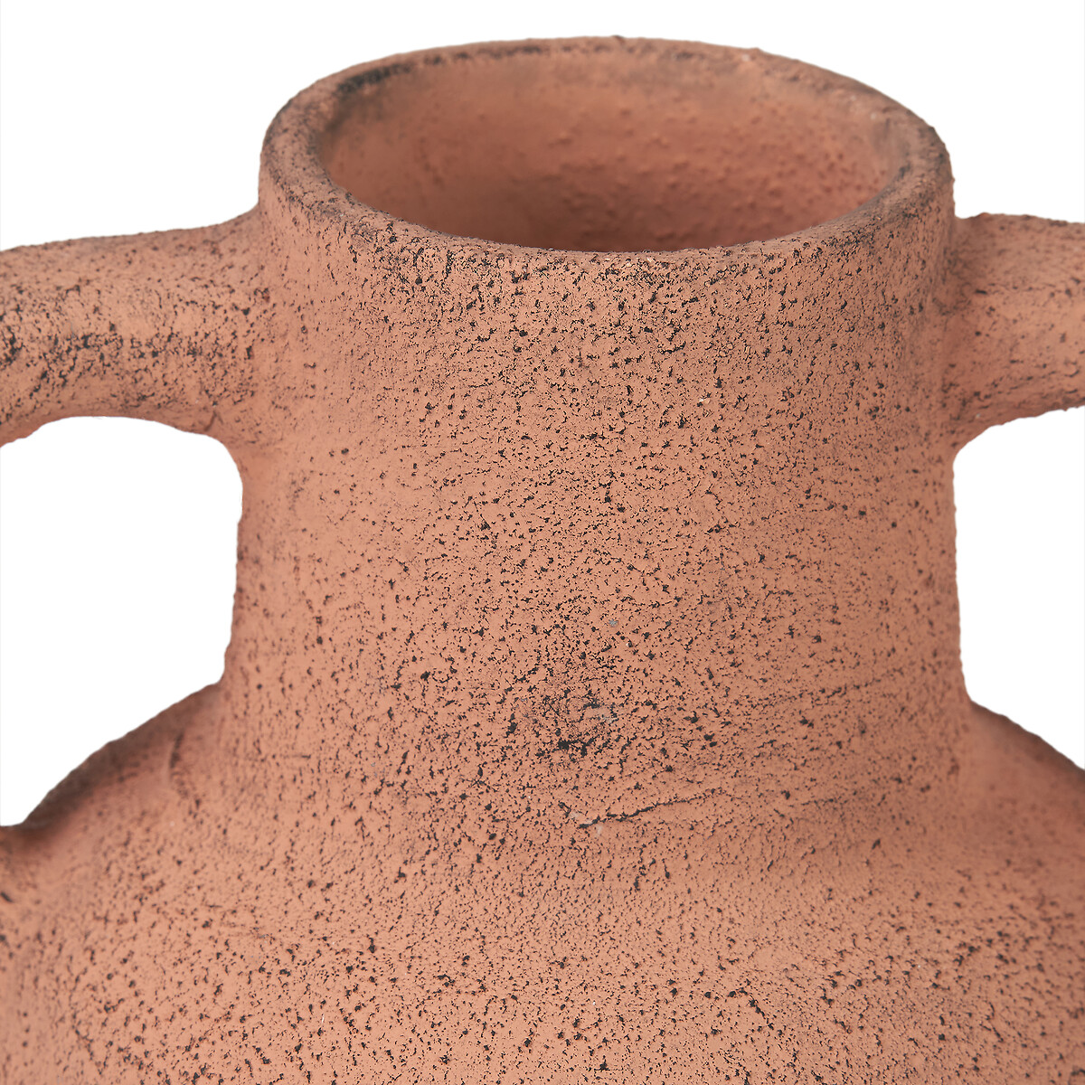 28cm Natural Textured Terracotta Decorative Vase with Handles sienna, ÉDITÉ
