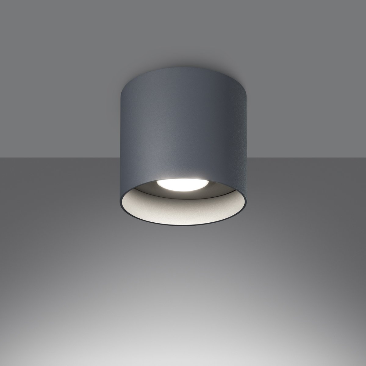 Plafonnier Aluminium Gris GU10 1 Mika gris, EDEN