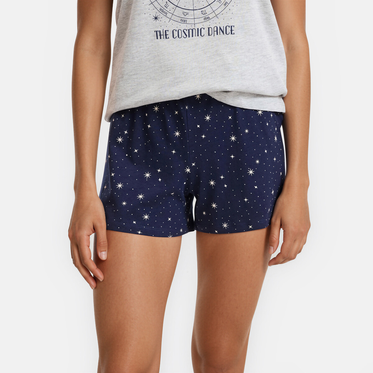 Pyjashort imprimé, en coton imprimé constellation, SO'HOME