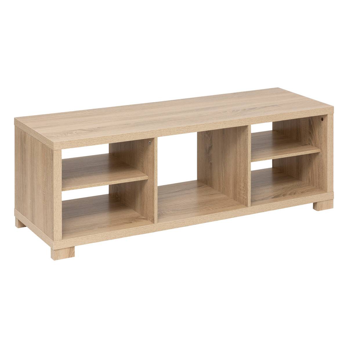 Meuble TV 120x42,5cm effet bois BIVOAK beige, 5FIVE SIMPLY SMART