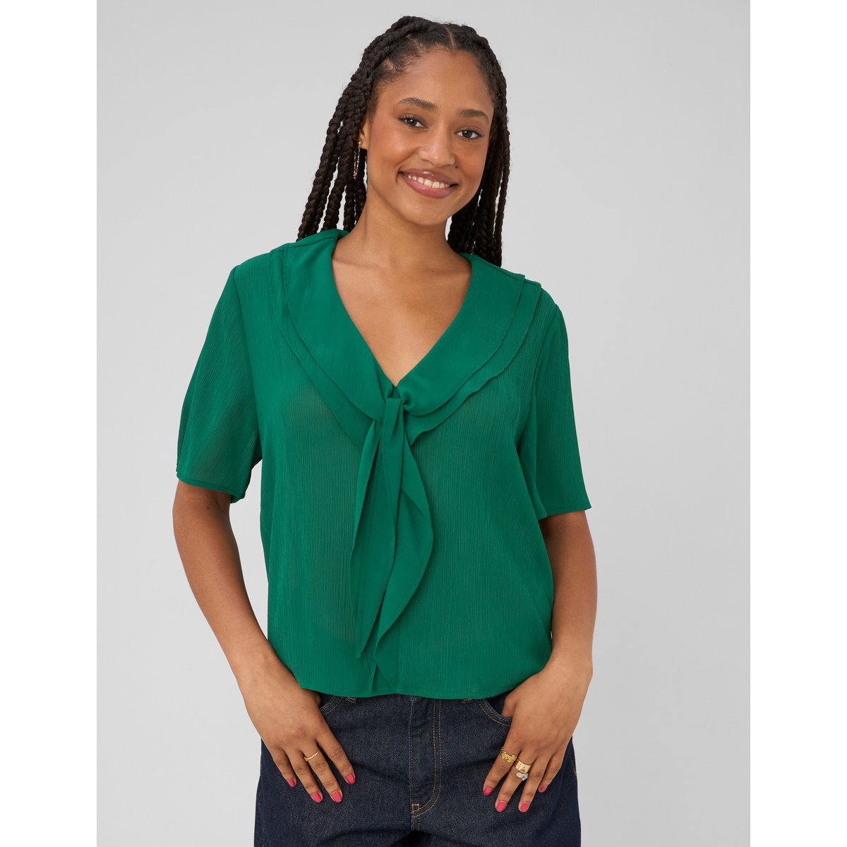 Blouse unie menthe, BZB