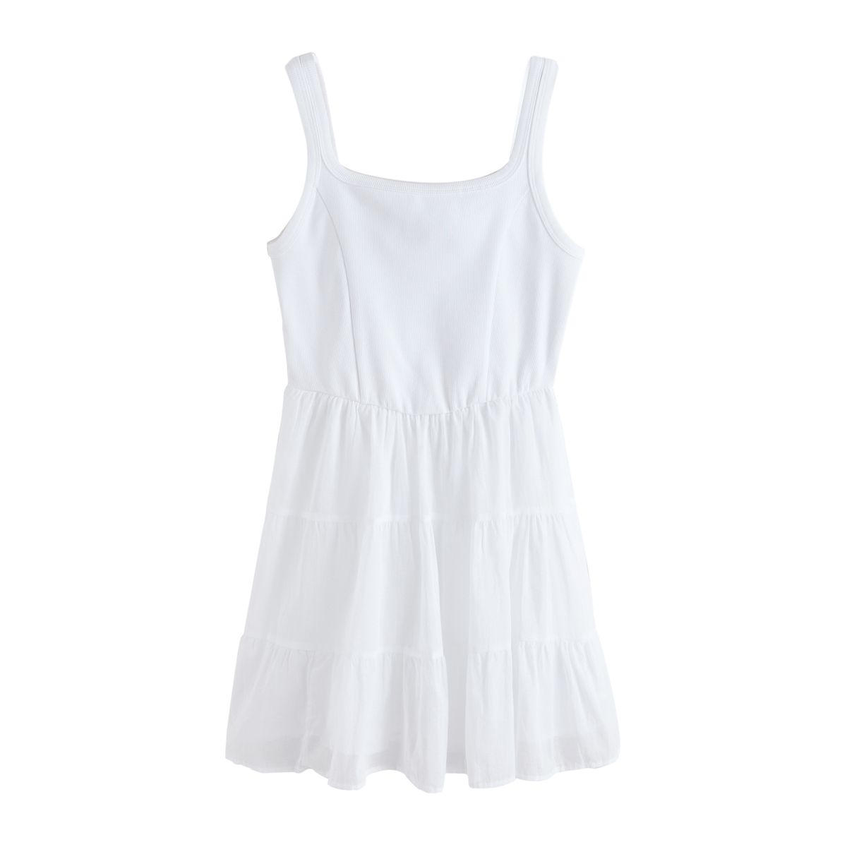 Robe d'été mini à col carré et volants blanc, NEXT