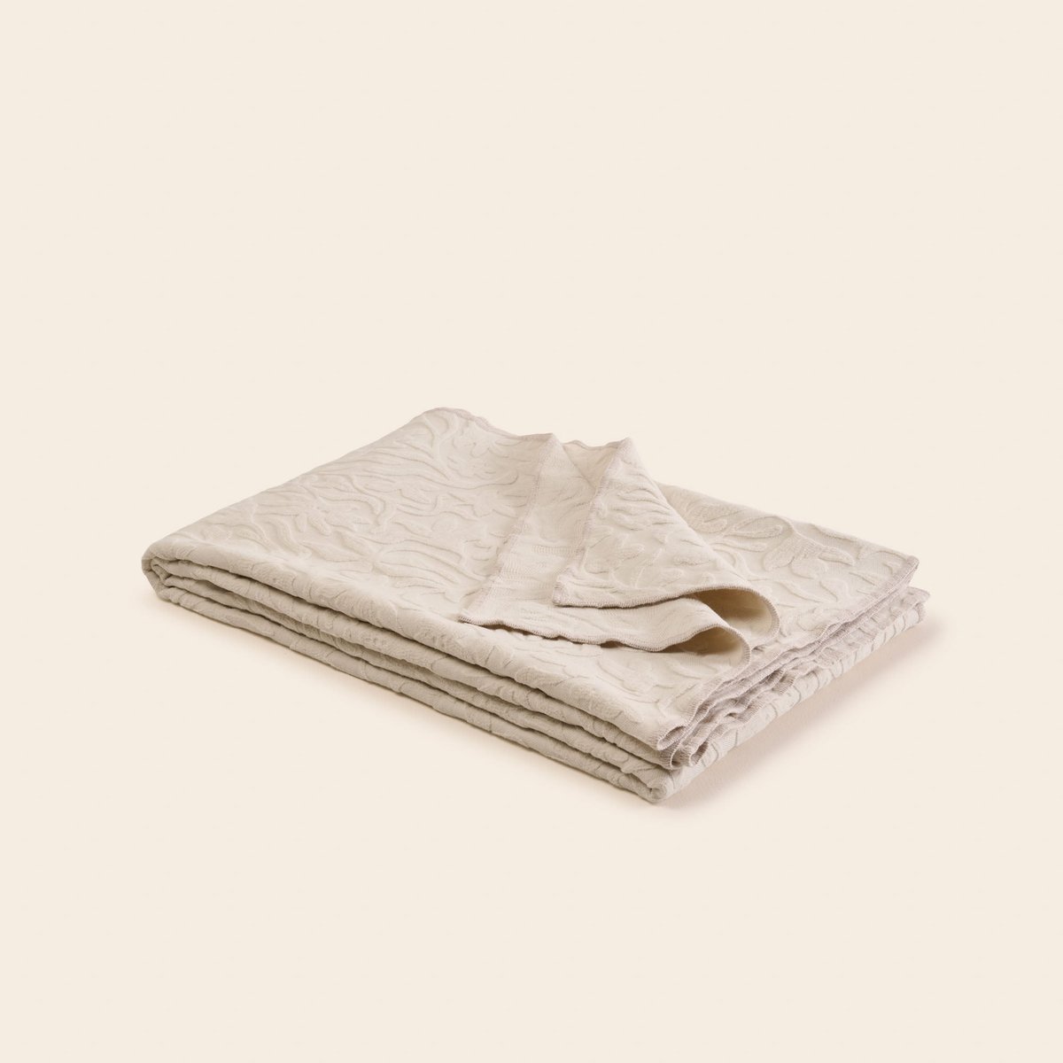Plaid en Jacquard floral CORINNA ivoire, MADURA