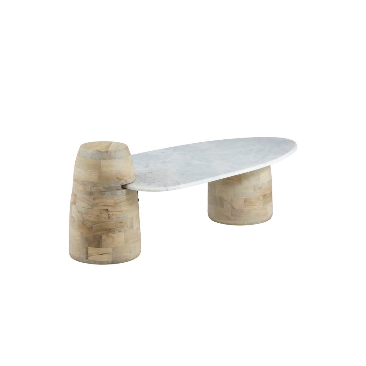 Table basse en bois de manguier MOANA bois clair, MADE IN MEUBLES