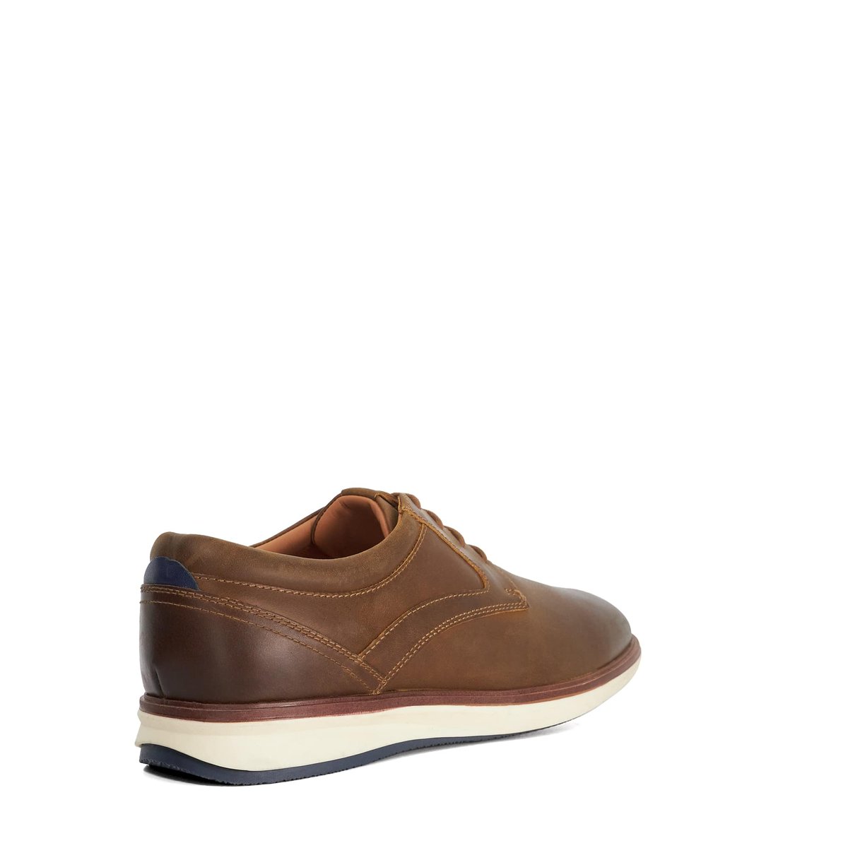 Baskets à lacets en cuir coupe large - BRYDON Wide Fit brown-leather, DUNE LONDON