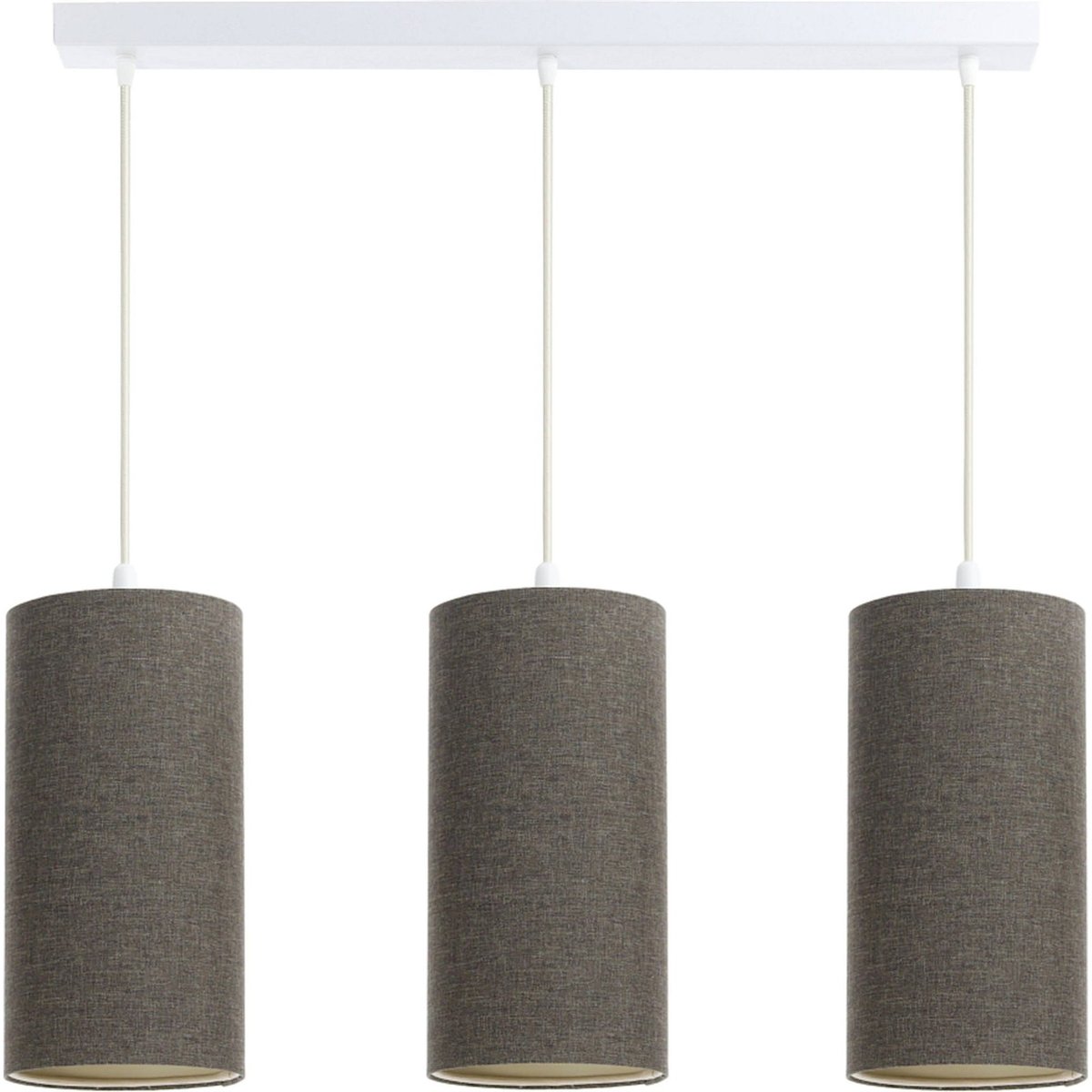 Suspension bohème rectangulaire, BOHO ELEGANT beige crème en tissu structuré, BPS KONCEPT
