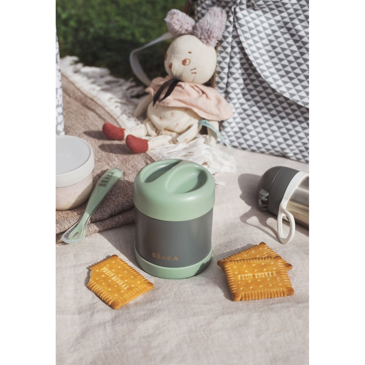 Thermos alimentaire gris, vert sauge, BEABA
