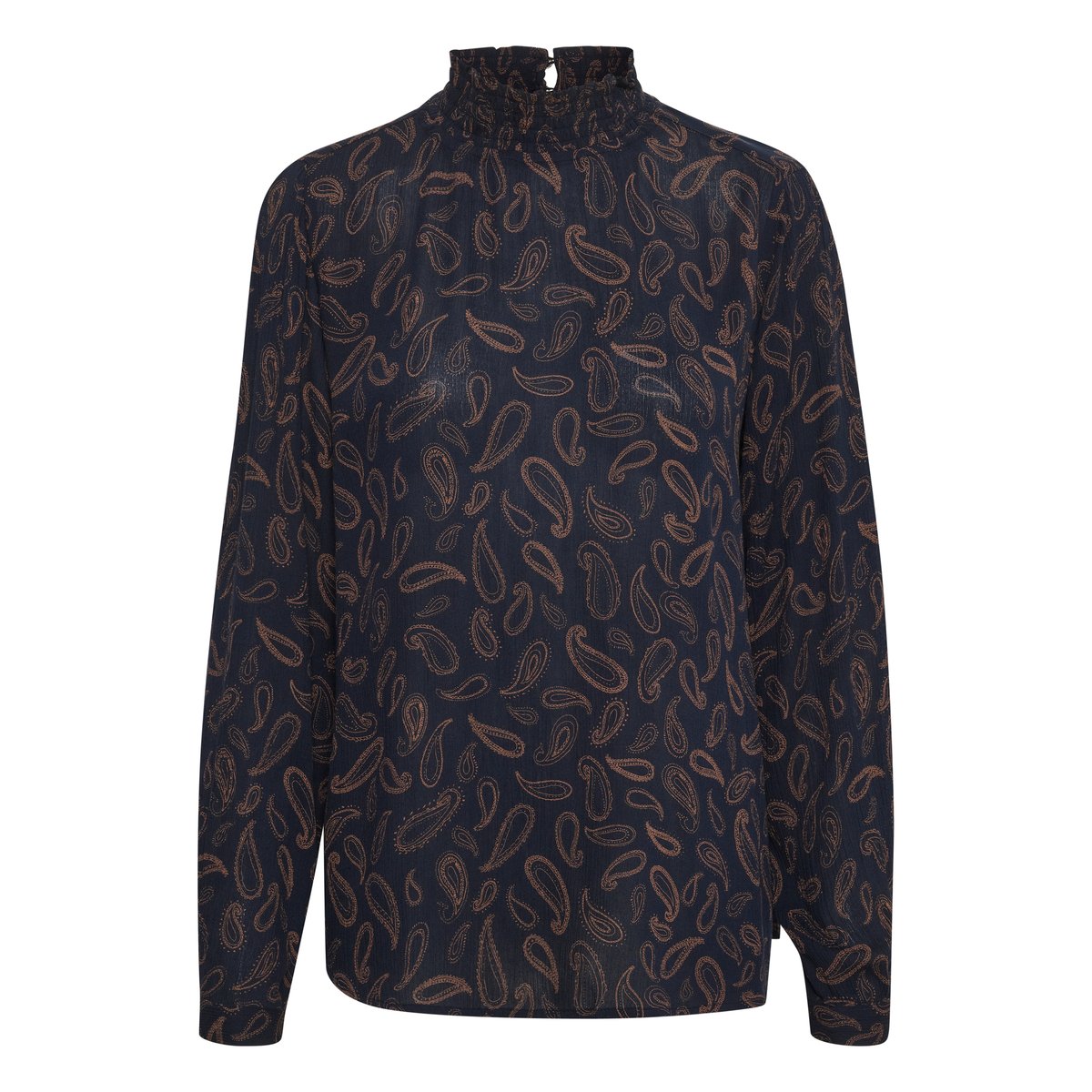 Blouse à manches longues bleu/marron cachemire dark blue/toffee paisley print, KAFFE