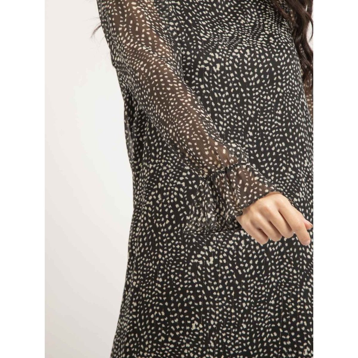 Robe Courte Motifs Isalinia noir, DONA LISA