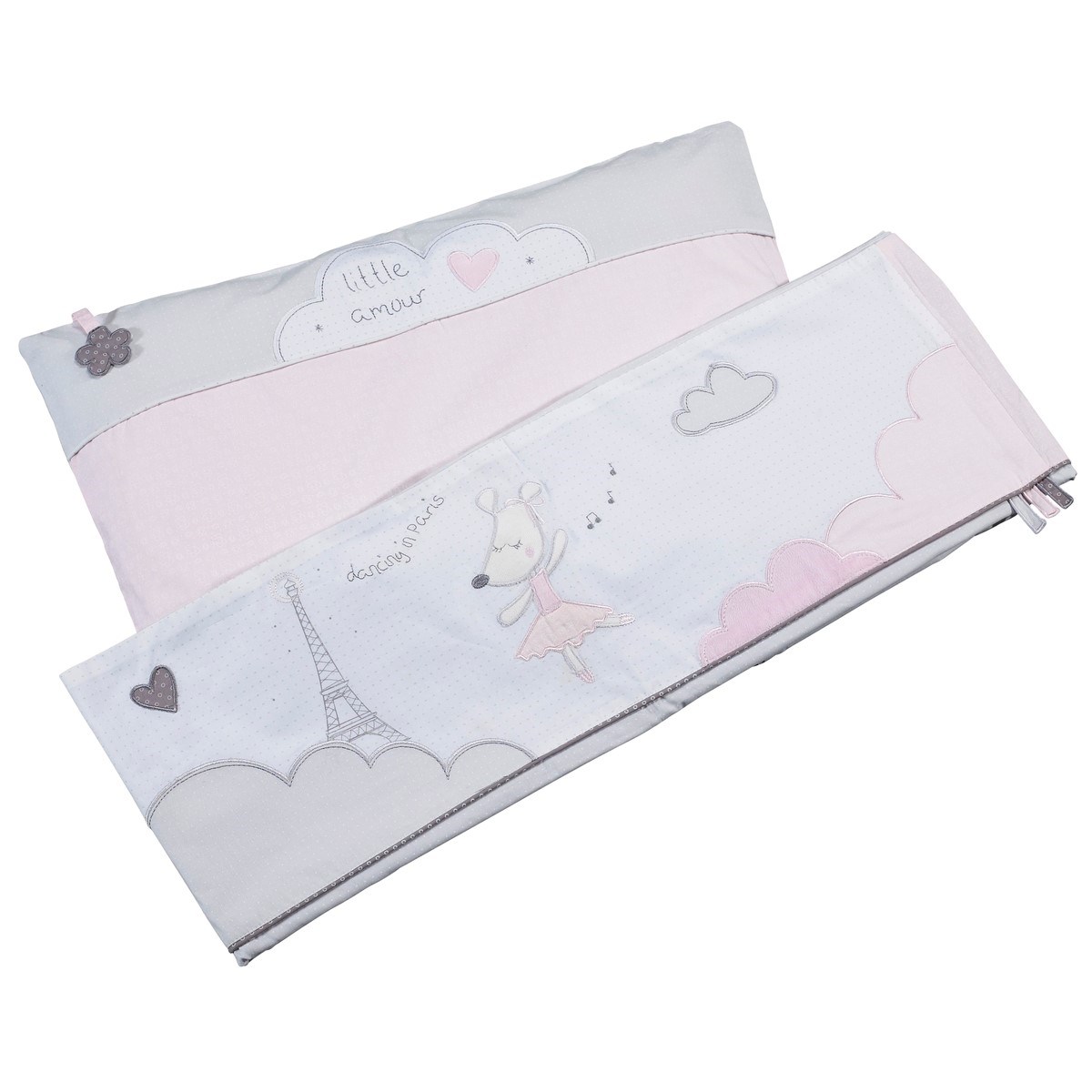 Parure de Lit et taie en coton rose, SAUTHON