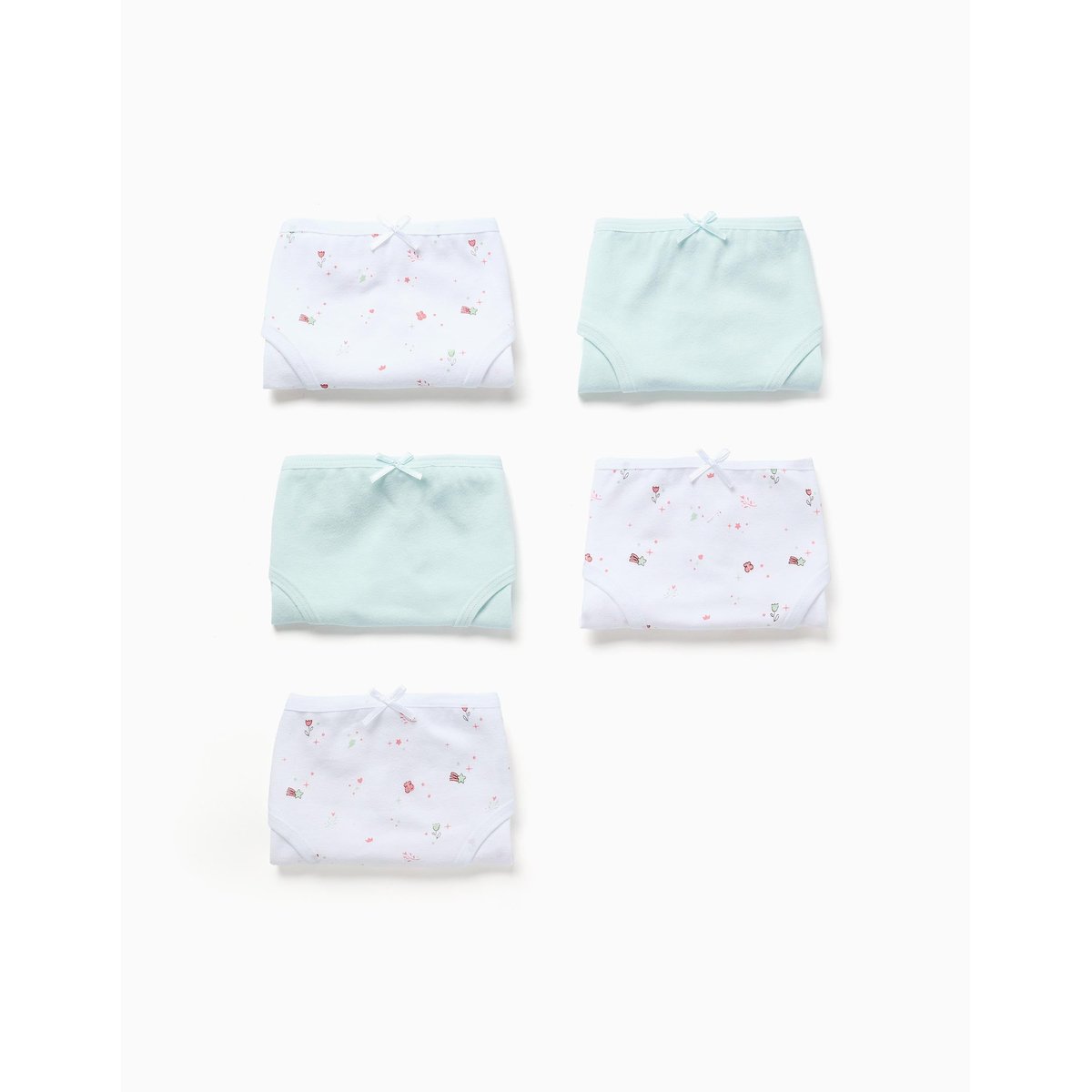 Lot de 5 culottes en coton unies/à fleurs multicolore, ZIPPY