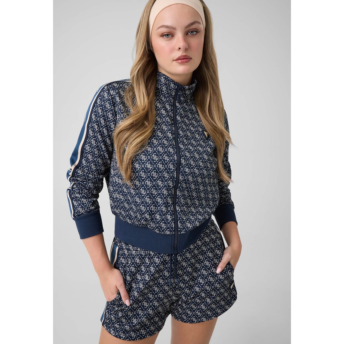 Sweatshirt Avec Logo 4G blau multi, GUESS