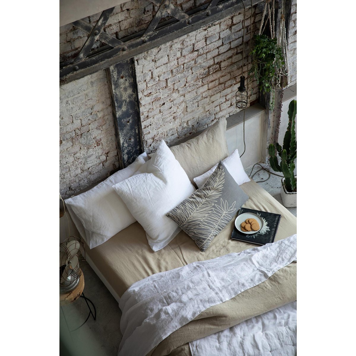 Drap Housse Stonewashed Zeff naturel, VIVARAISE