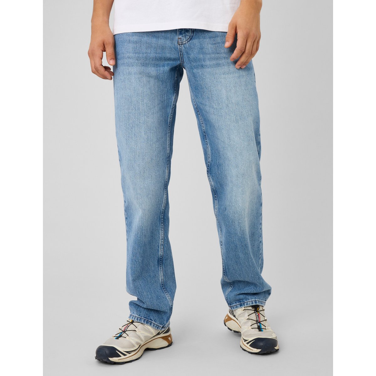Jean straight 5 poches bleu moyen, BZB