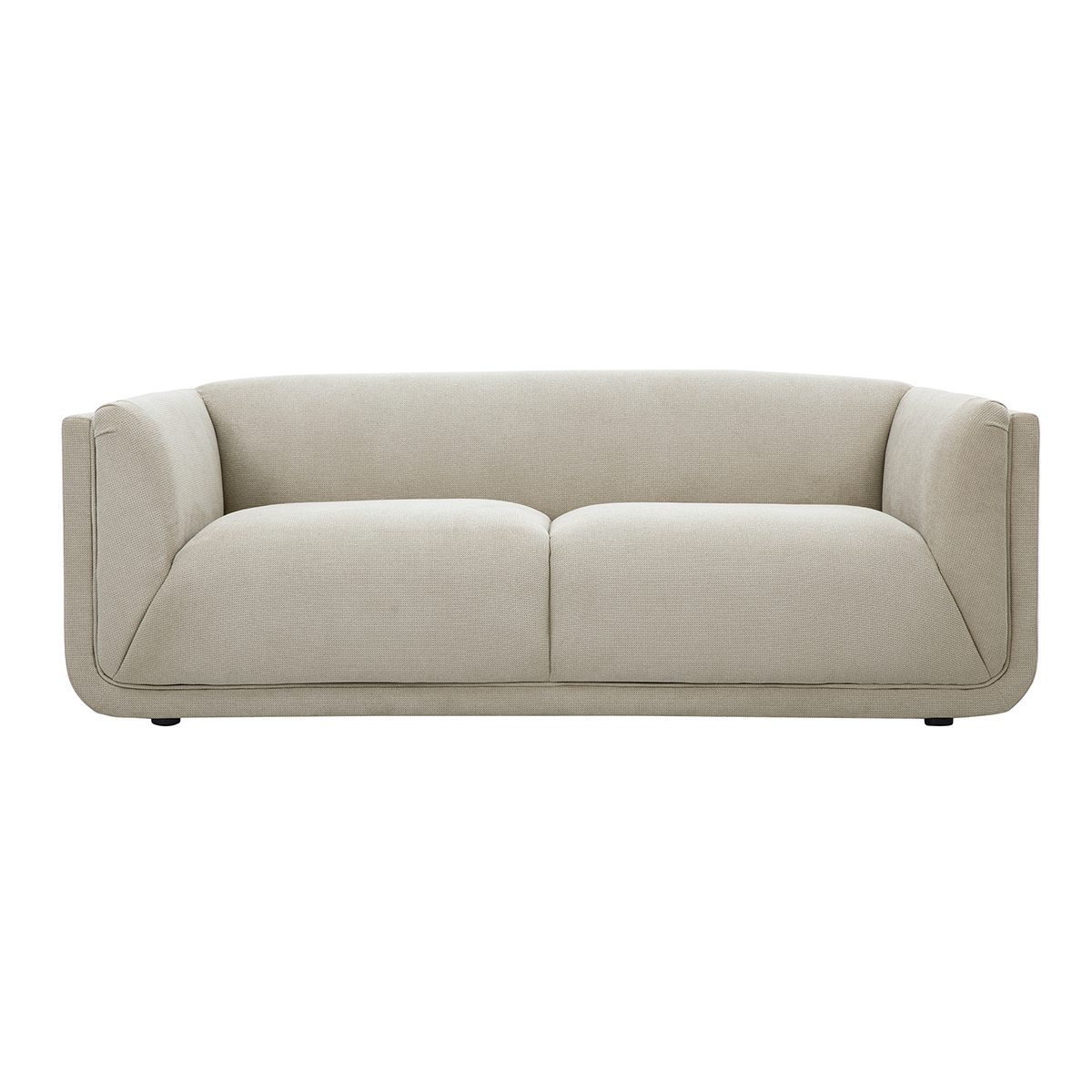 Canapé design 3 places en tissu chenille terre brûlée HOSBO beige, MILIBOO