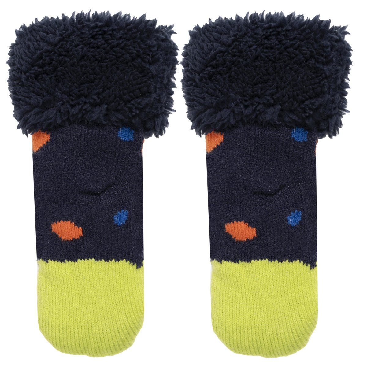 Chaussettes anti-dérapantes maille jacquard, picots antidérapants bleu, ISOTONER