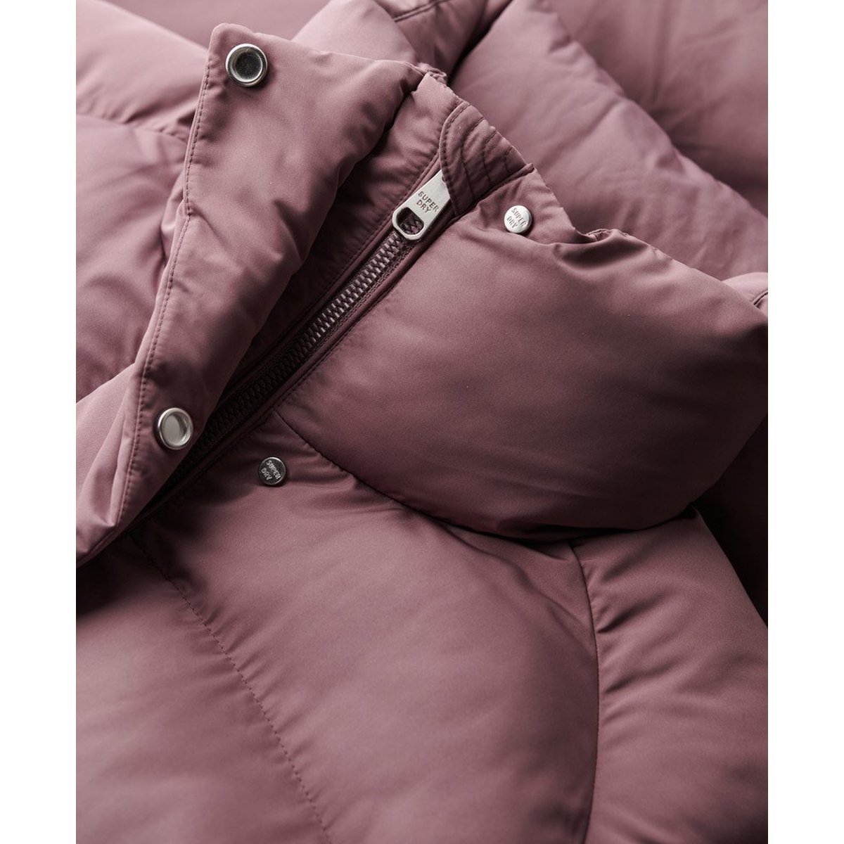 Doudoune longue violet silex, SUPERDRY