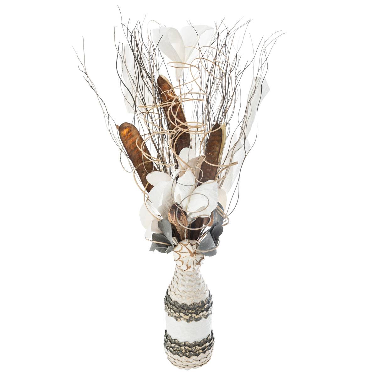 Composition florale artificielle HEBA beige, ATMOSPHERA