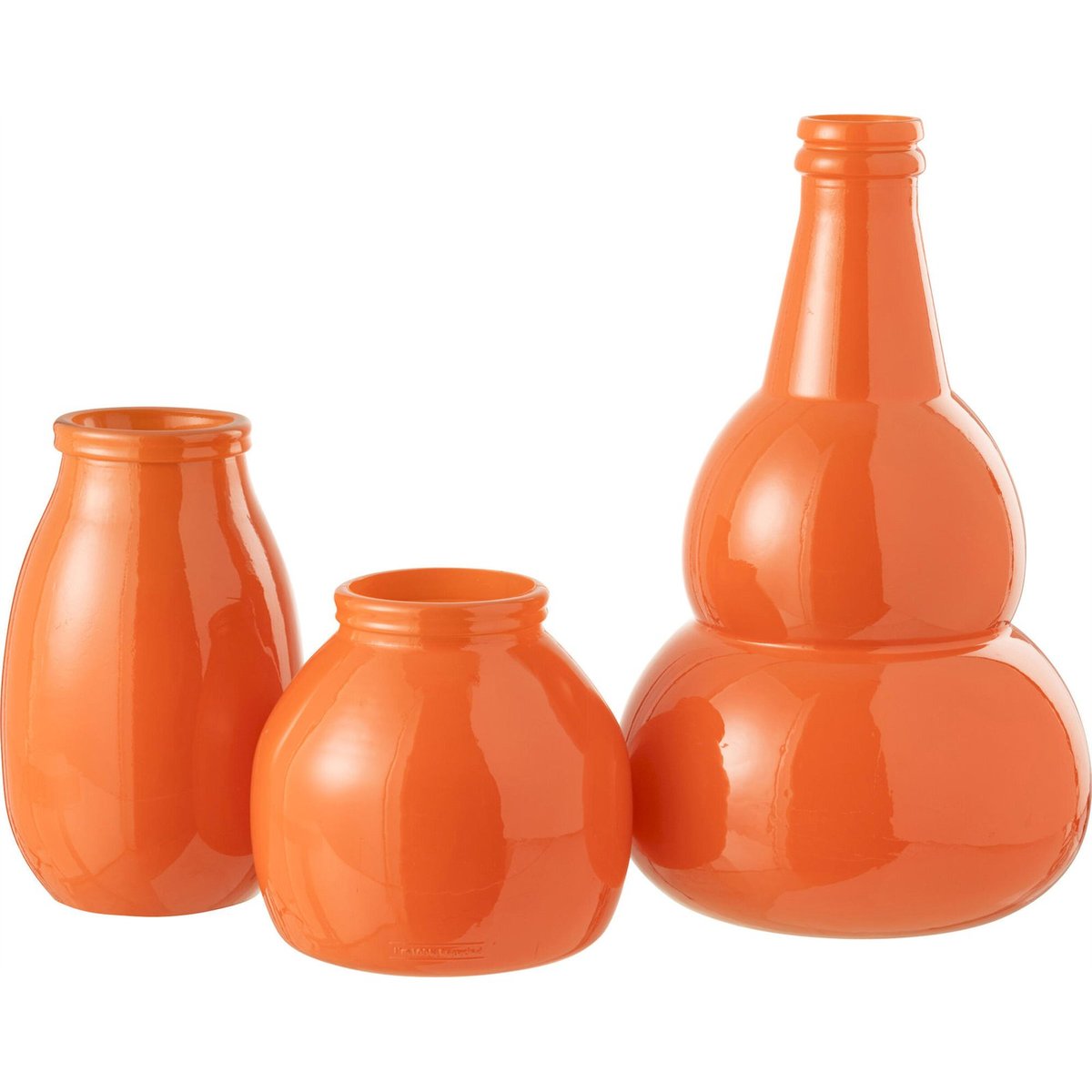Vase en verre forme organique Cocoon orange vif lumineux, RECOLLECTION