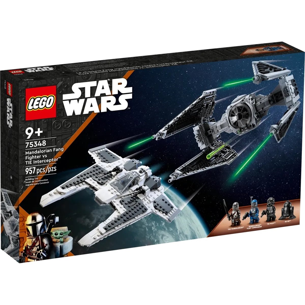 Star Wars Le chasseur Fang Mandalorien contre le TIE Interceptor multicolore, LEGO