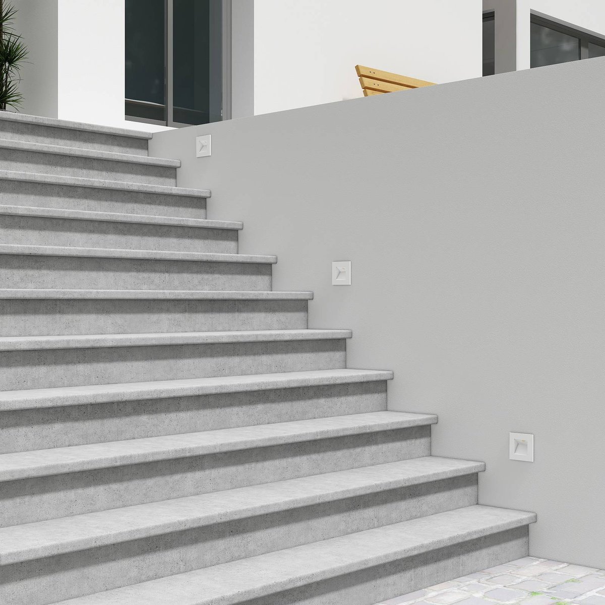 Applique extérieure en aluminium moderne blanc, ARCCHIO