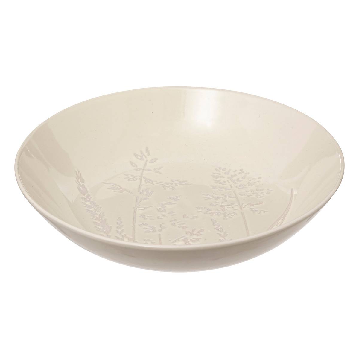 Lot de 6 assiettes creuses en céramique ELSA blanc, SECRET DE GOURMET
