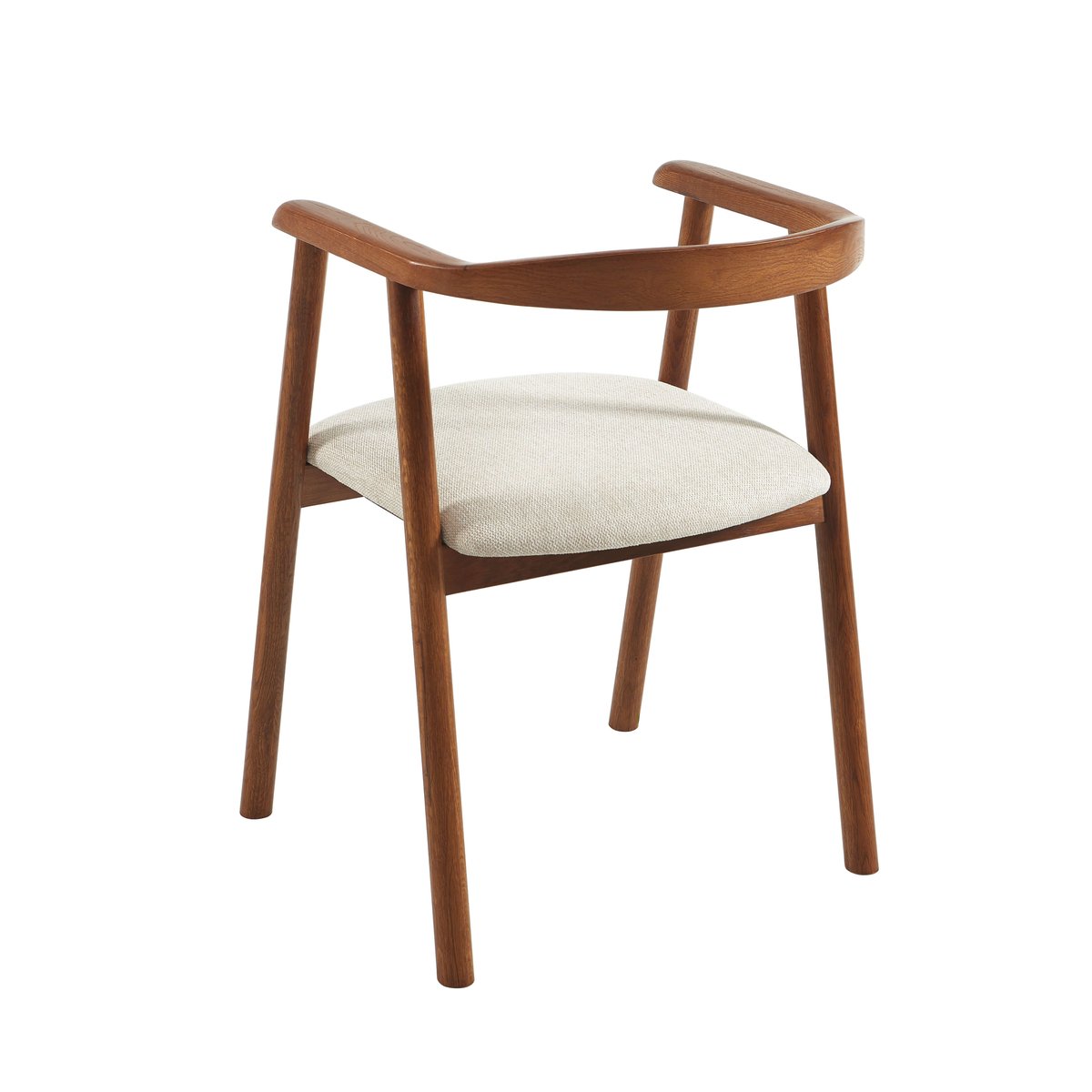 Chaise en chêne et tissu (lot de 2) LORENZ noyer et beige, SORELH