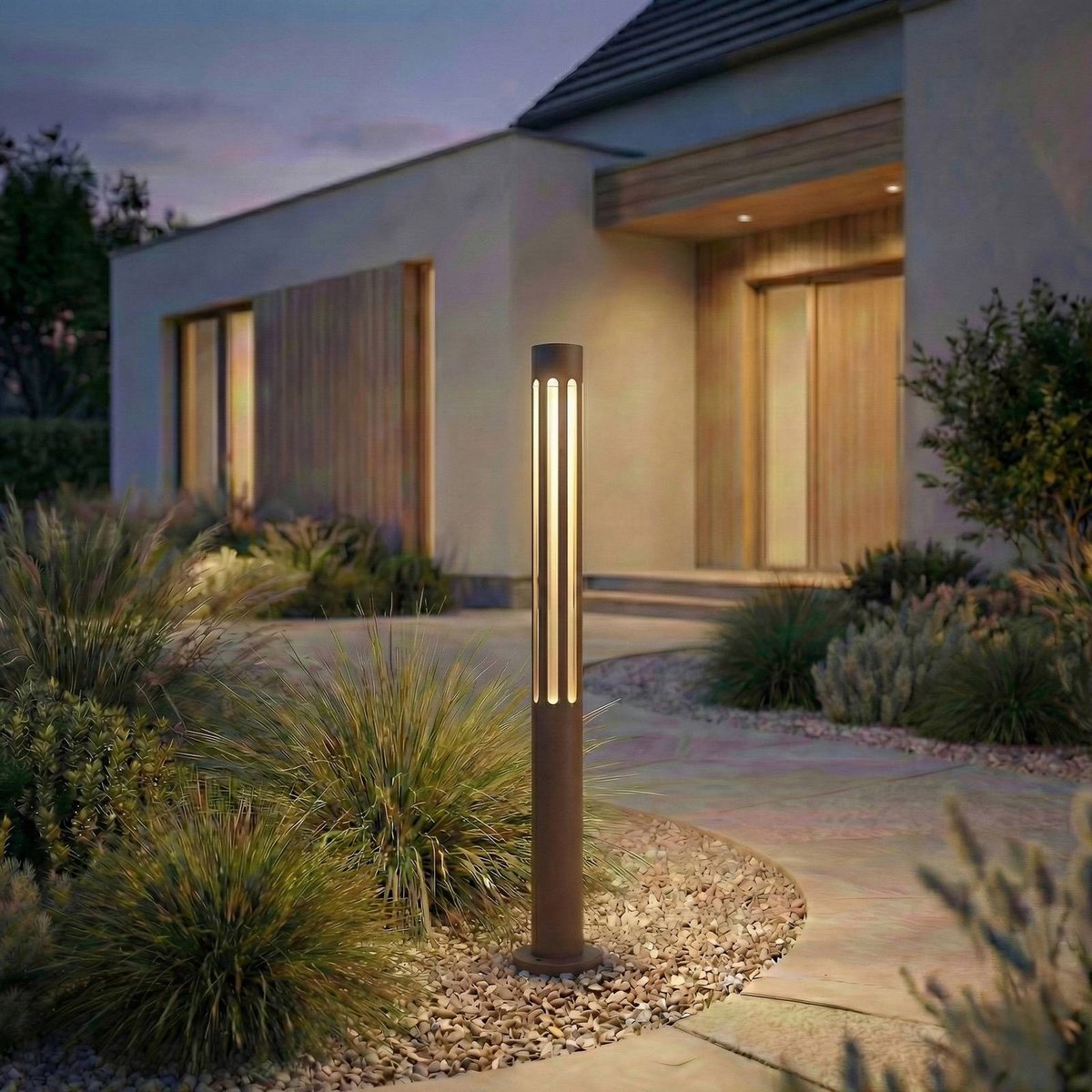 Luminaire extérieur en aluminium moderneLED marron, blanc, LINDBY