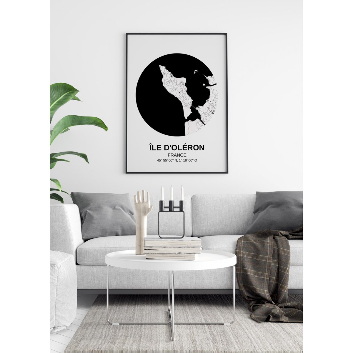 Affiche Carte Île d'Oléron blanc, L'AFFICHERIE