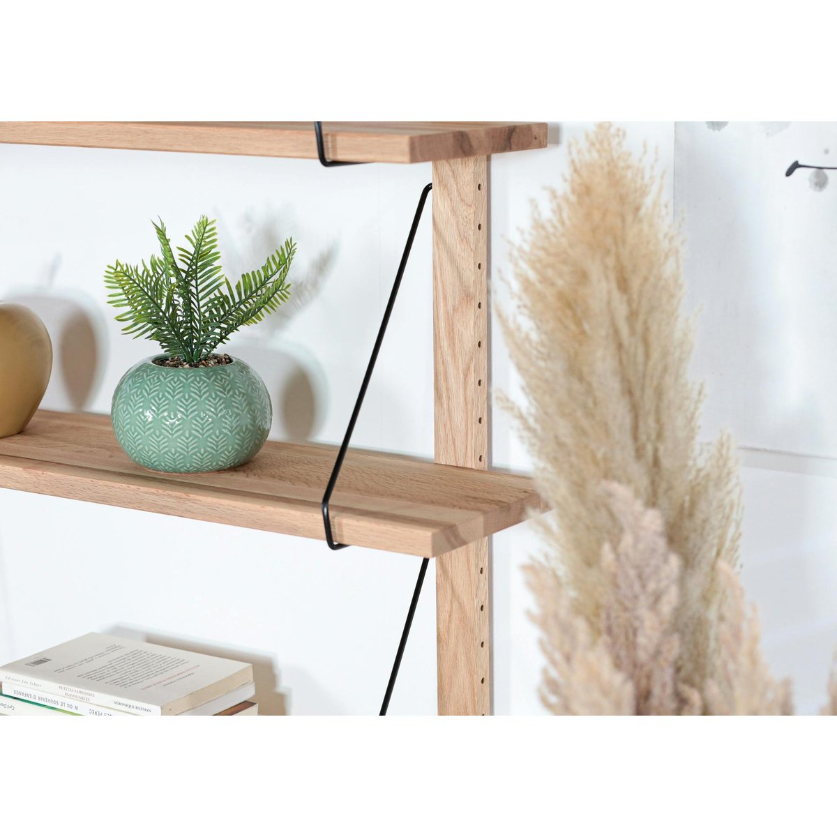 Etagère murale bois massif 3 plateaux (bois blanc) PALERME bois naturel, PIER IMPORT