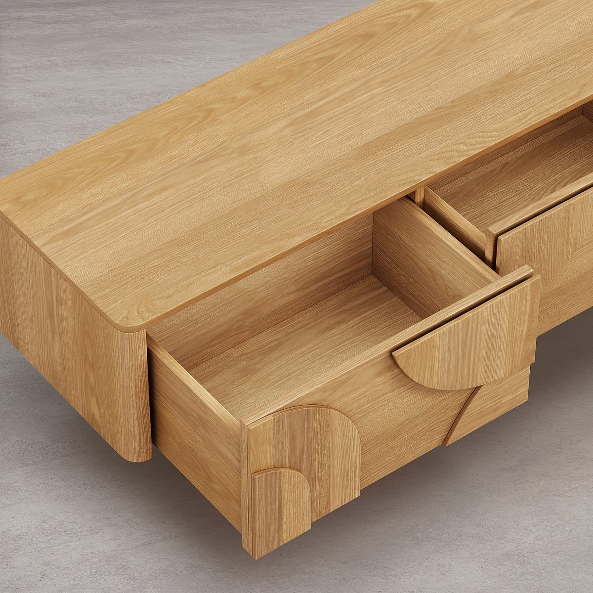 Banc TV panneau de particule, panneau et dérivés de bois MILORD naturel clair, HABITAT