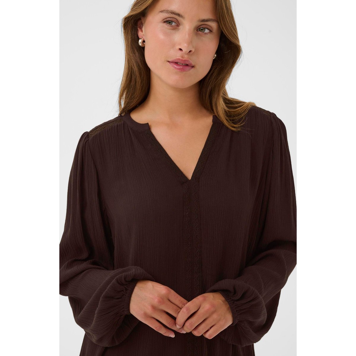 Blouse à manches longues marron black coffee, KAFFE