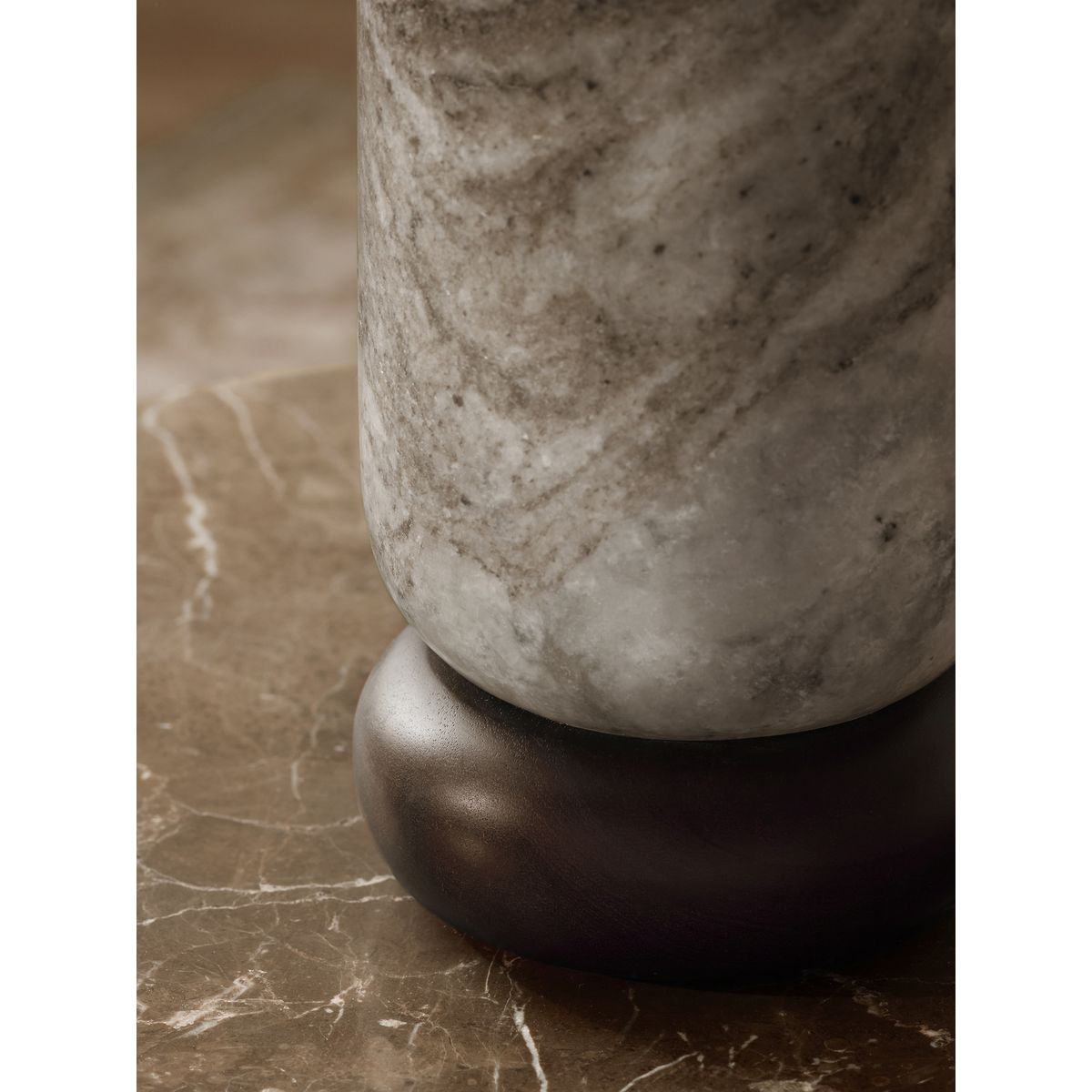 Vase en bois de manguier et marbre n. premium naturel, NEXT