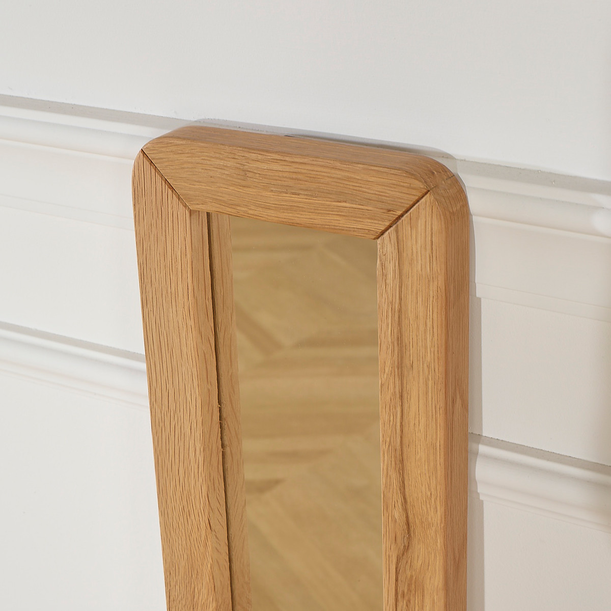 Miroir 110x20 cadre en chêne HUGUETTE beige, ROBIN DES BOIS