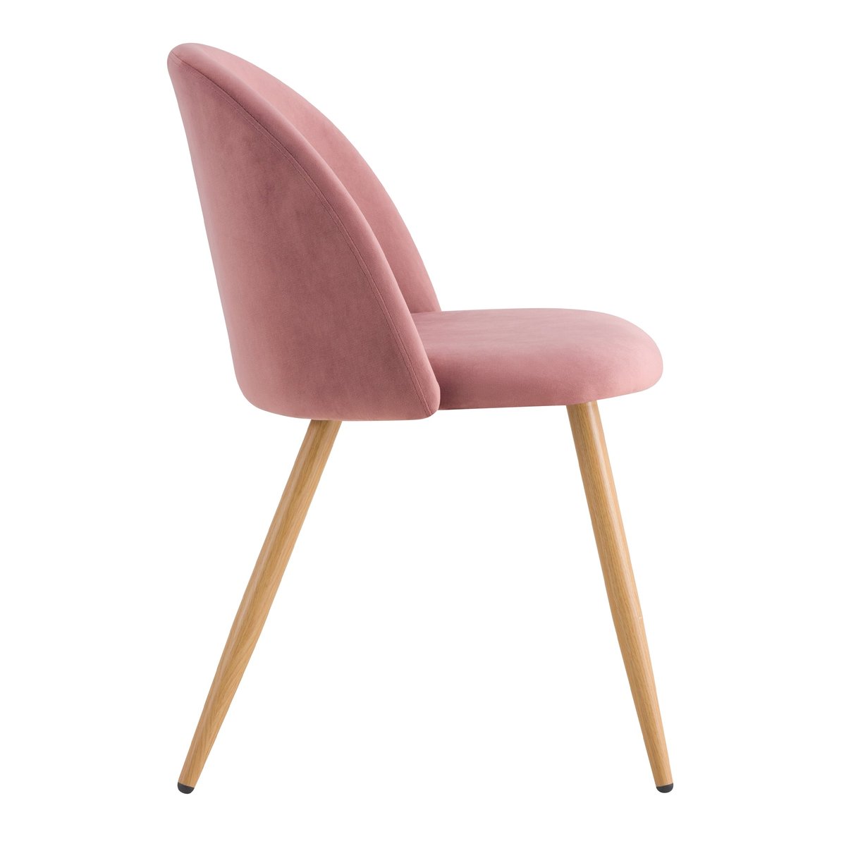 Lot de 2 chaises en velours et pieds en métal - COZY vieux rose, MAISON PAVANE