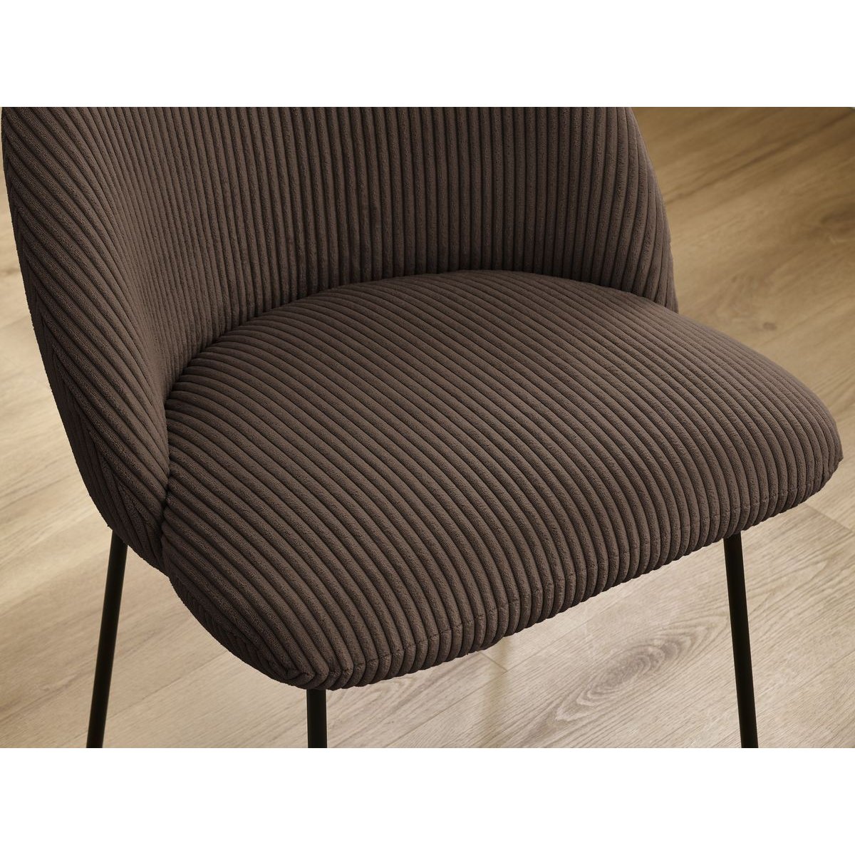 Lot de 2 chaises velours côtelé, LALIE marron, BOBOCHIC