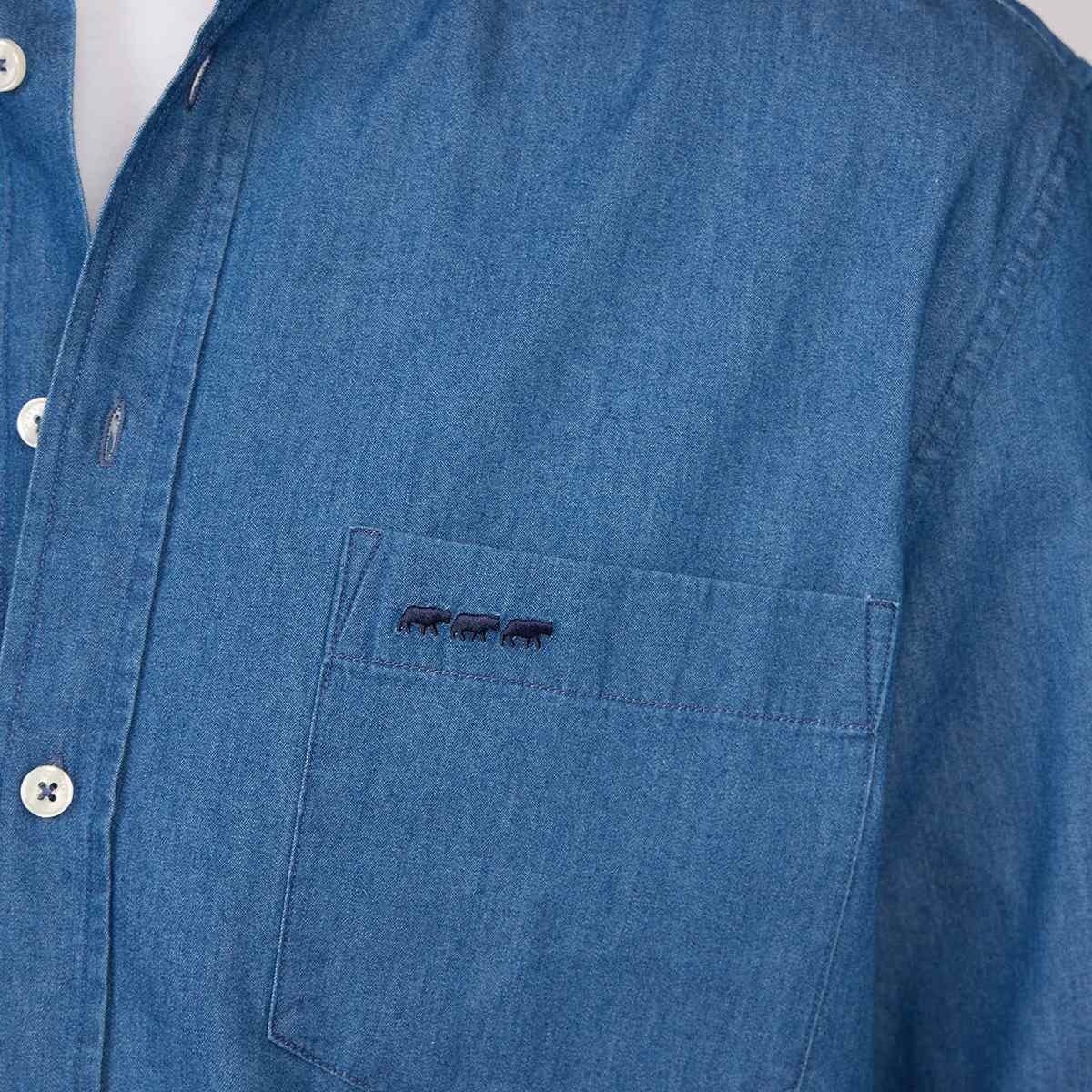 Chemise denim Emmett chambray, MISE AU GREEN